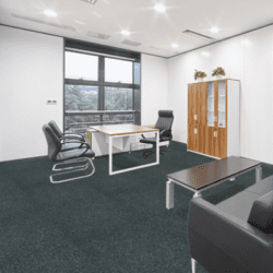 JHS Triumph Stripe Carpet Tile in office meeting room.