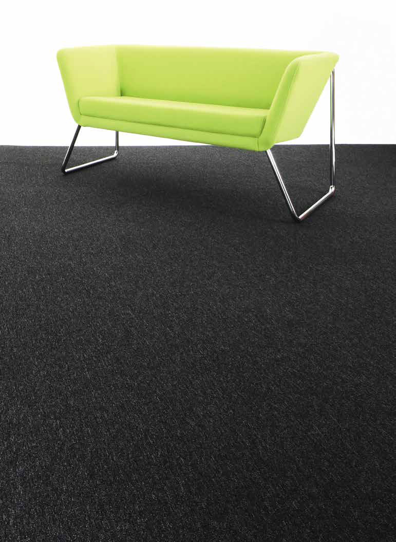 Paragon Macaw Carpet Tiles with lime green sofa.