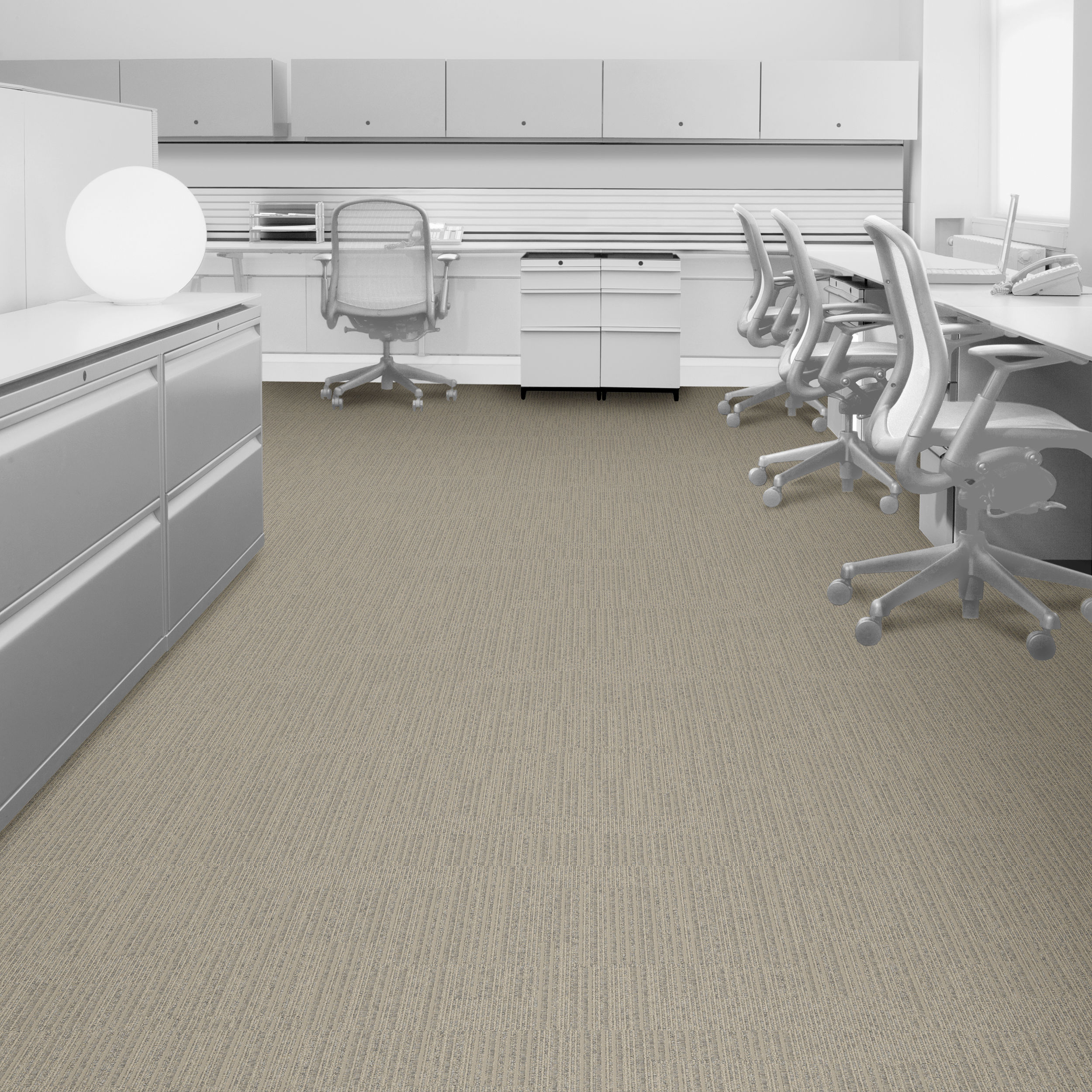 Interface Equilibrium Equation Carpet Tile in office setting.