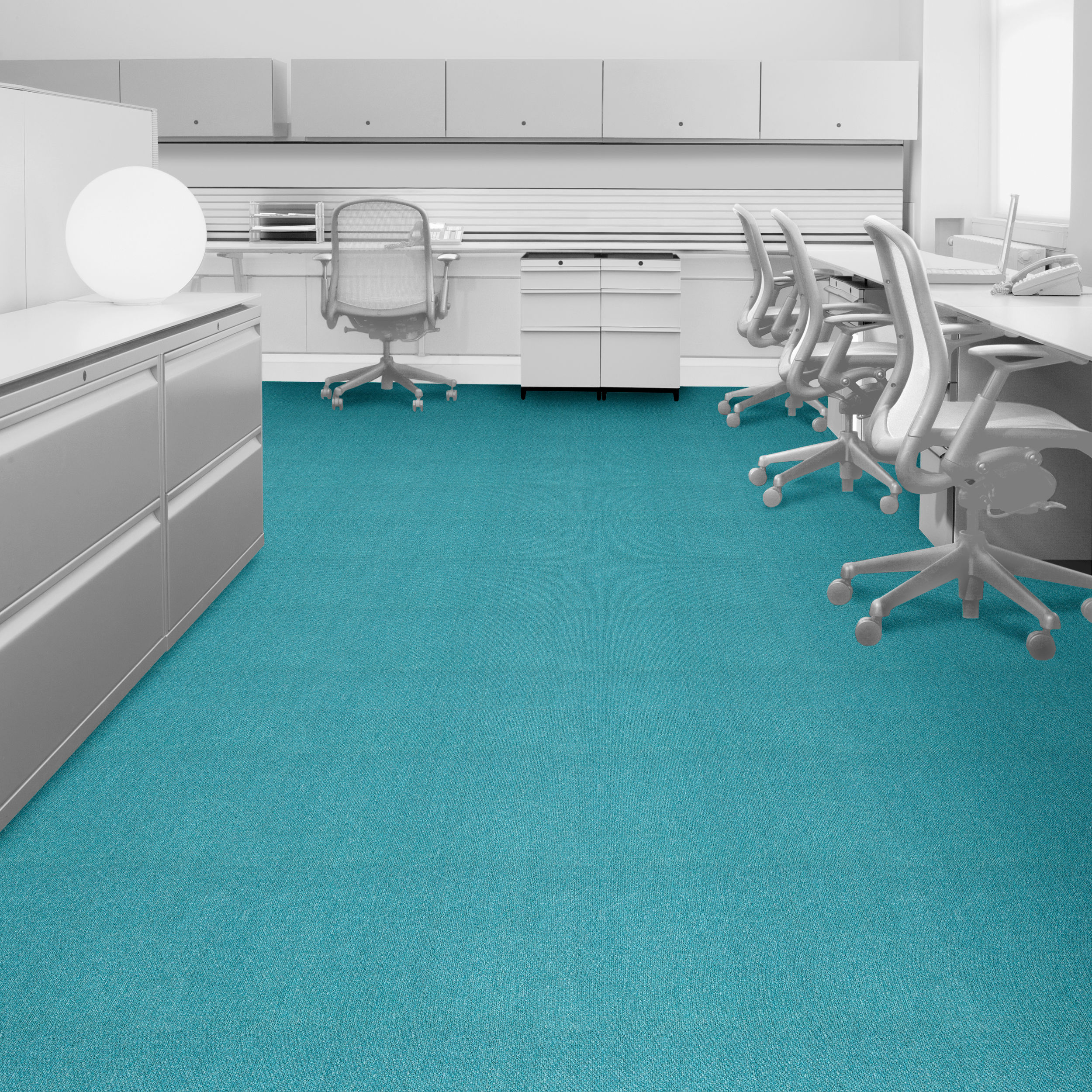 Interface Heuga 580 Carpet Tile - Cuacao variation in office setting.