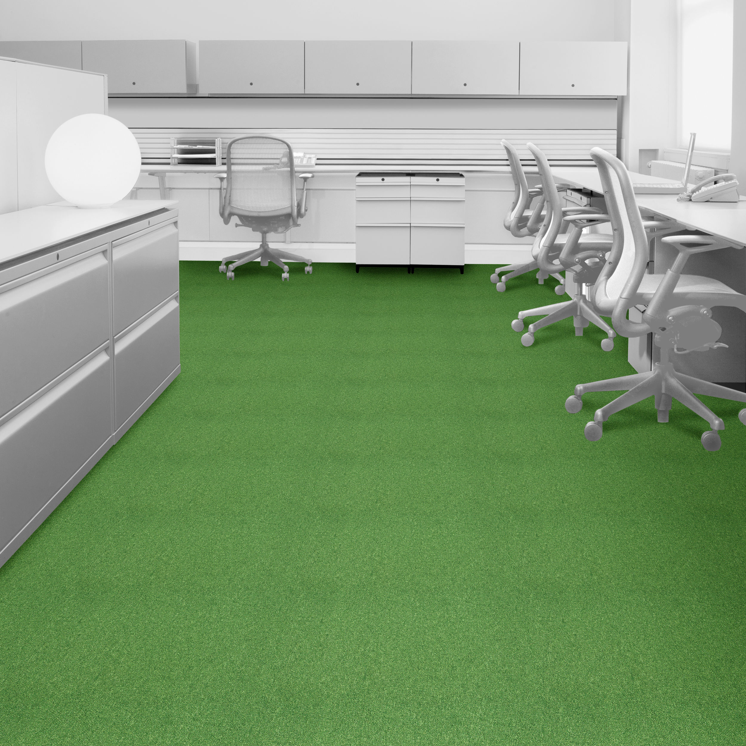 Interface Heuga 580 Carpet Tile - Apple variation in office setting.