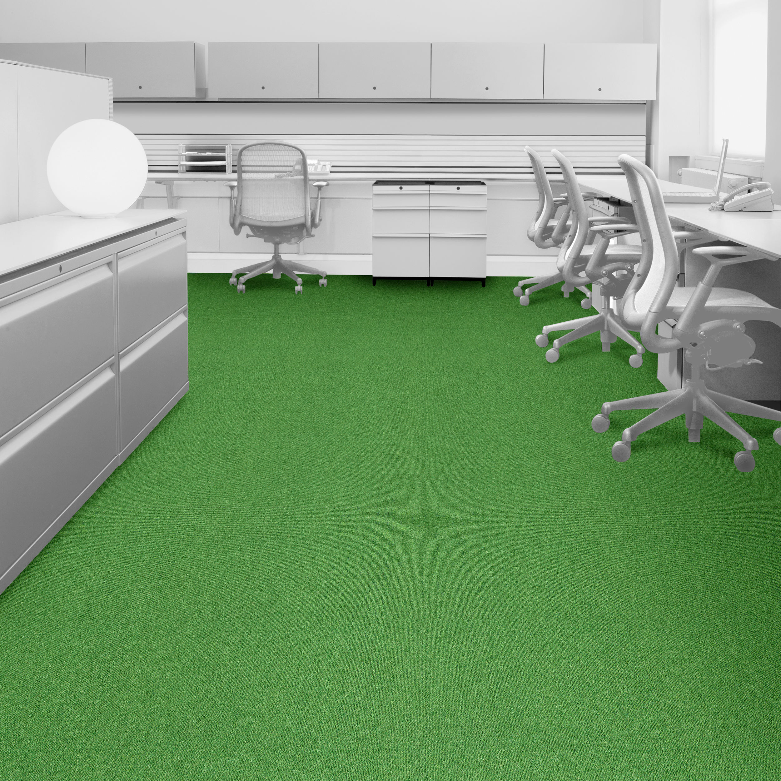 Interface Heuga 580 Carpet Tile - Poison variation in office setting.