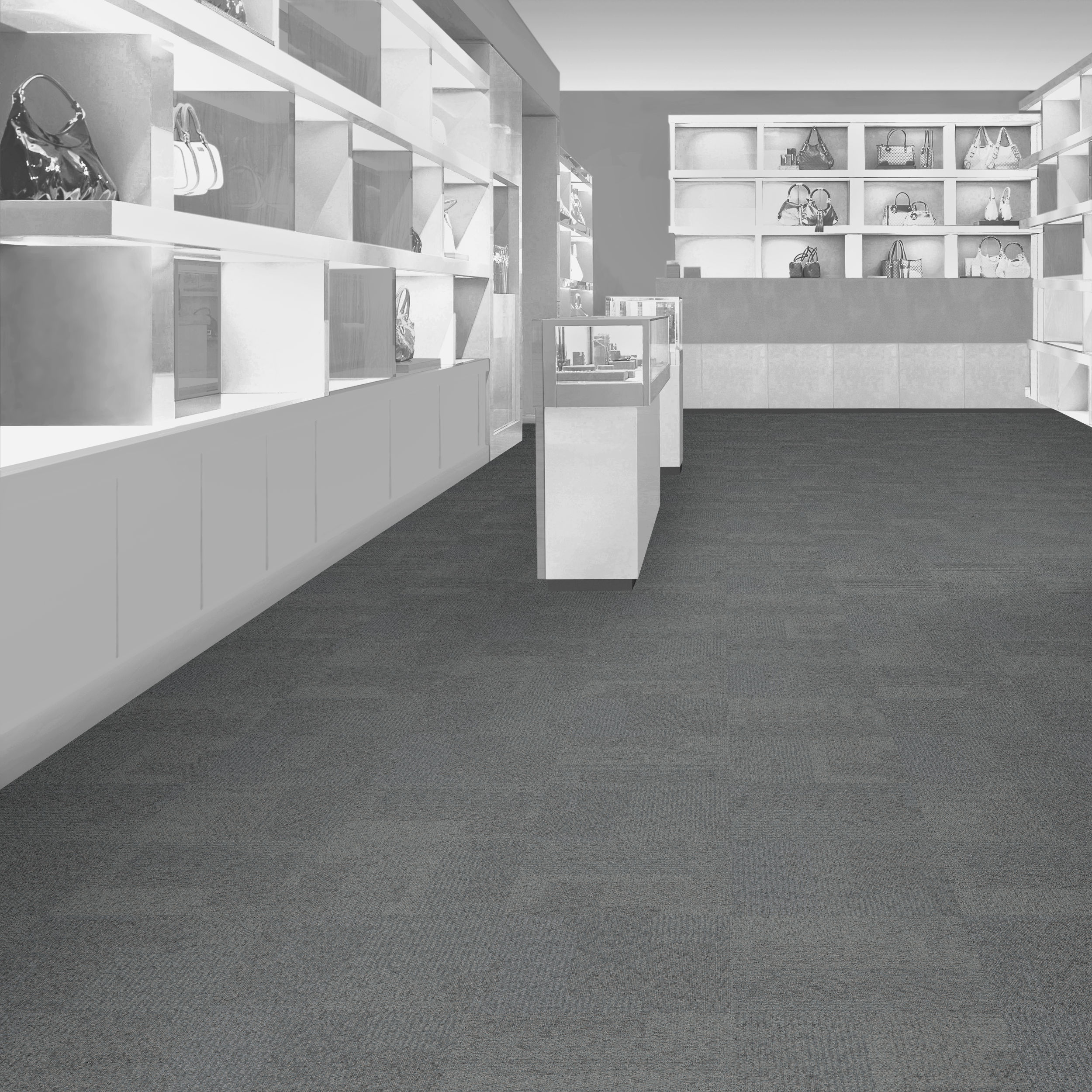 River Transformation Carpet Tile in commercial store.