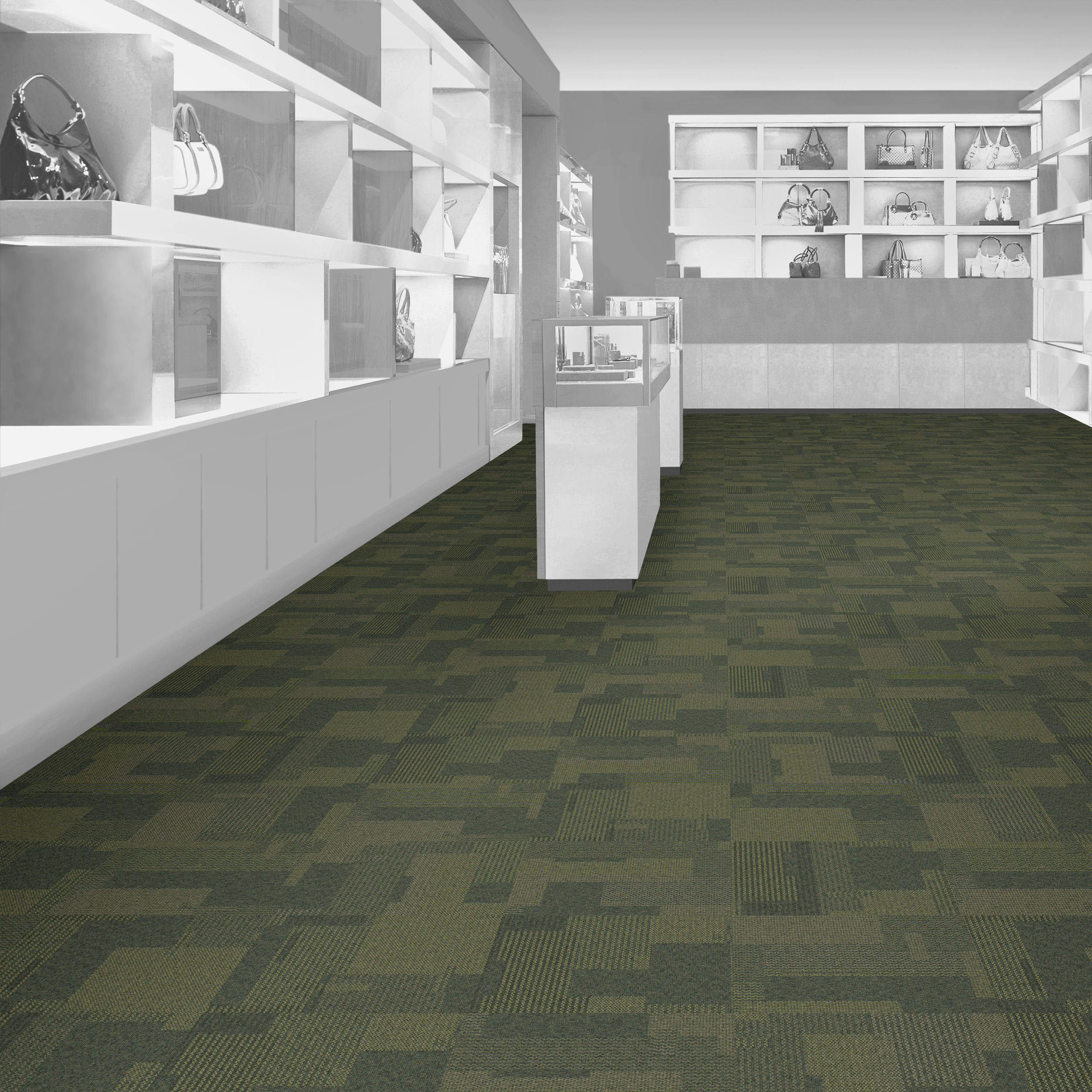 Pasture Transformation Carpet Tile in commercial store.