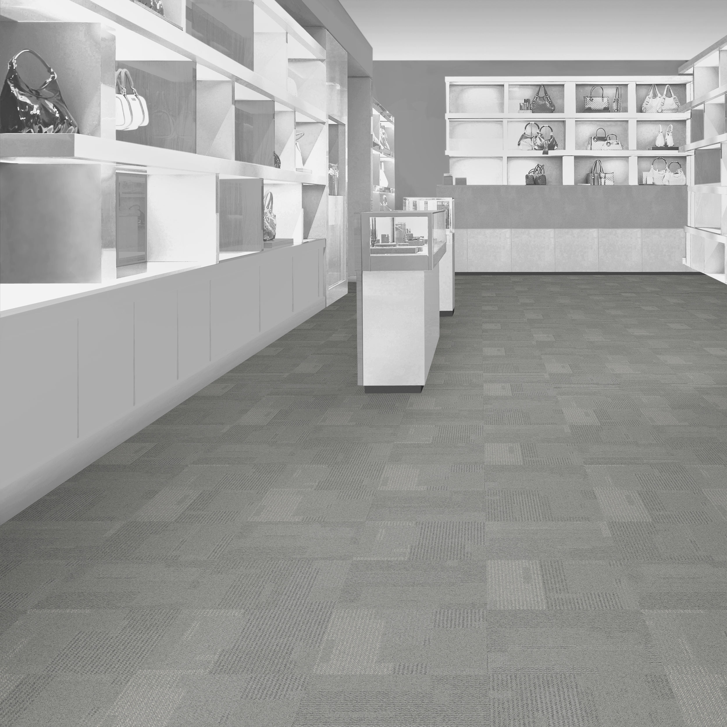 Shell Transformation Carpet Tile in commercial store.