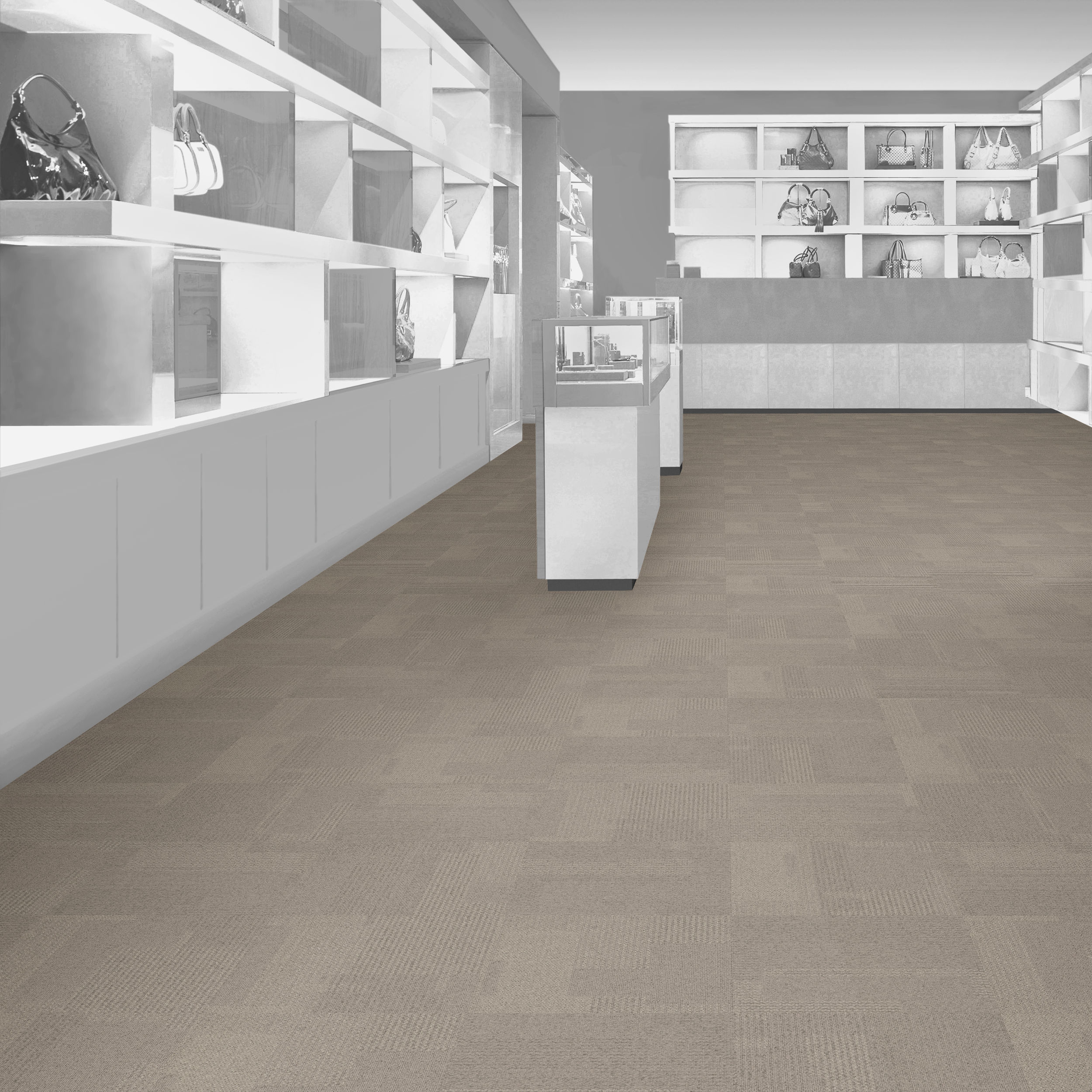 Manilla Transformation Carpet Tile in commercial store.