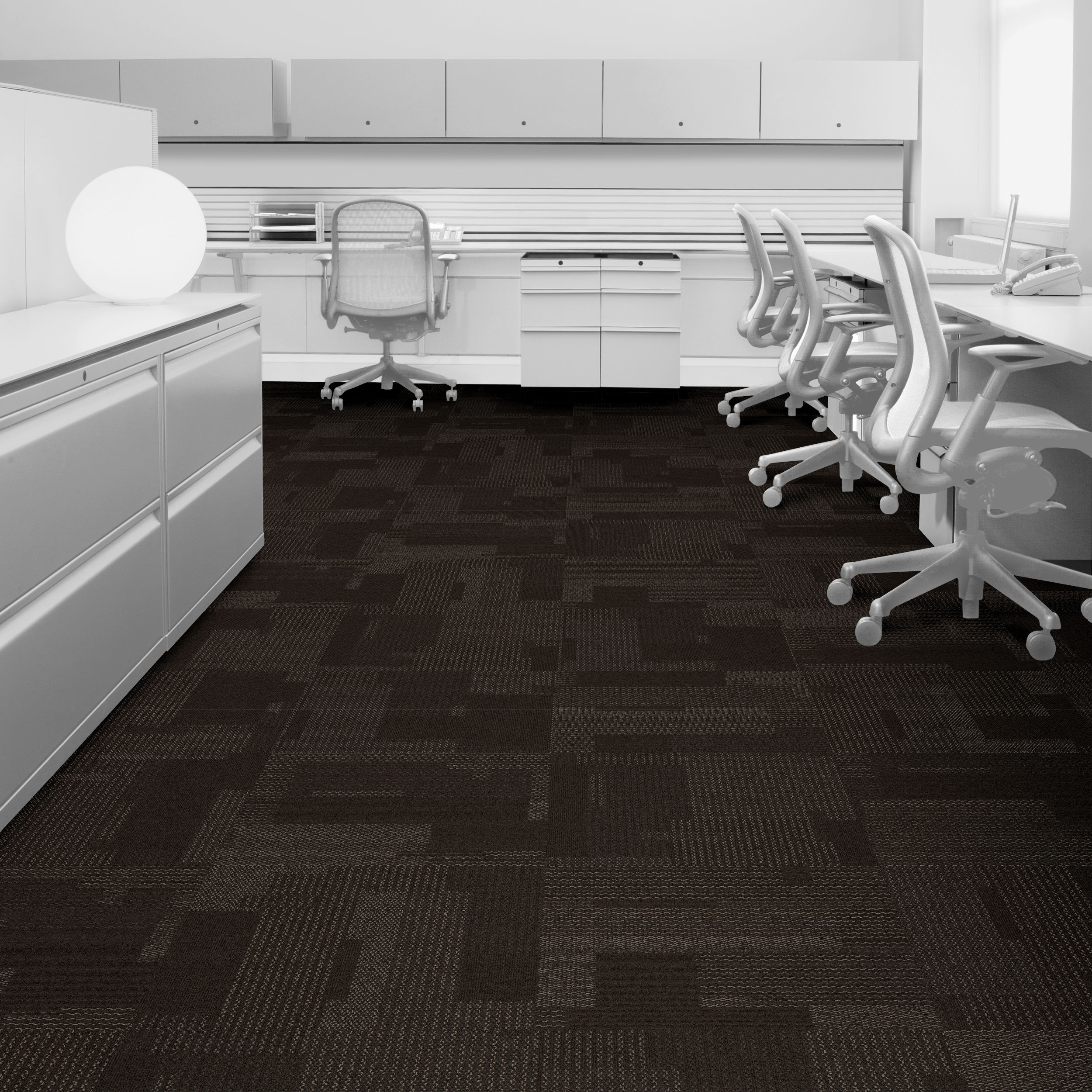 Truffle Transformation Carpet Tile in office setting.