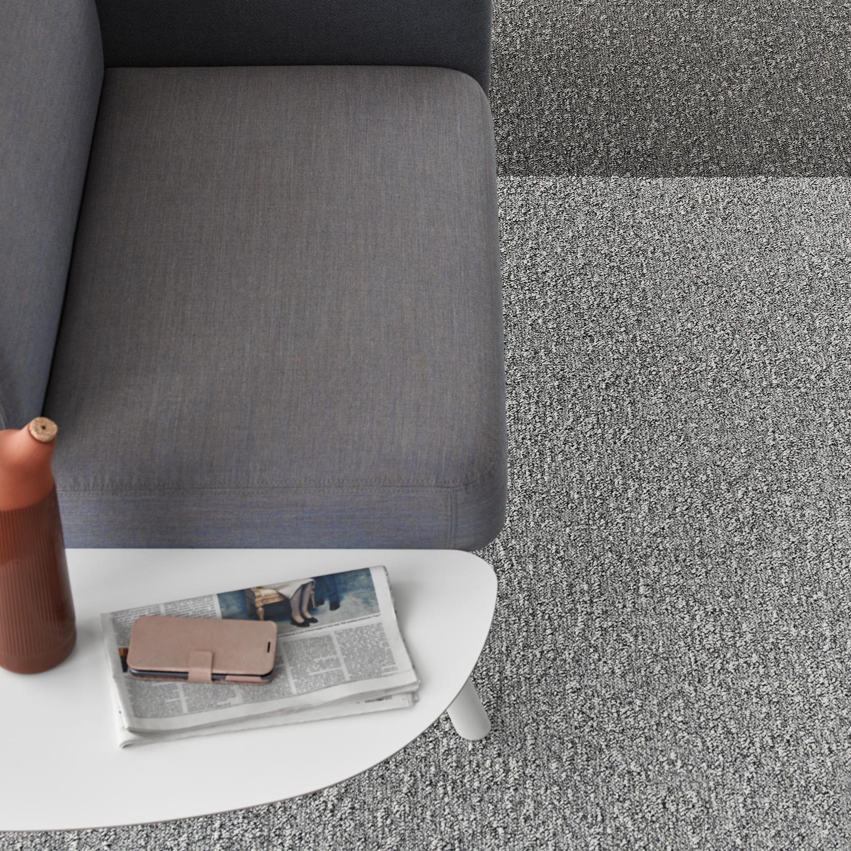 Desso Airmaster Earth Carpet Tile used in office space in dark grey