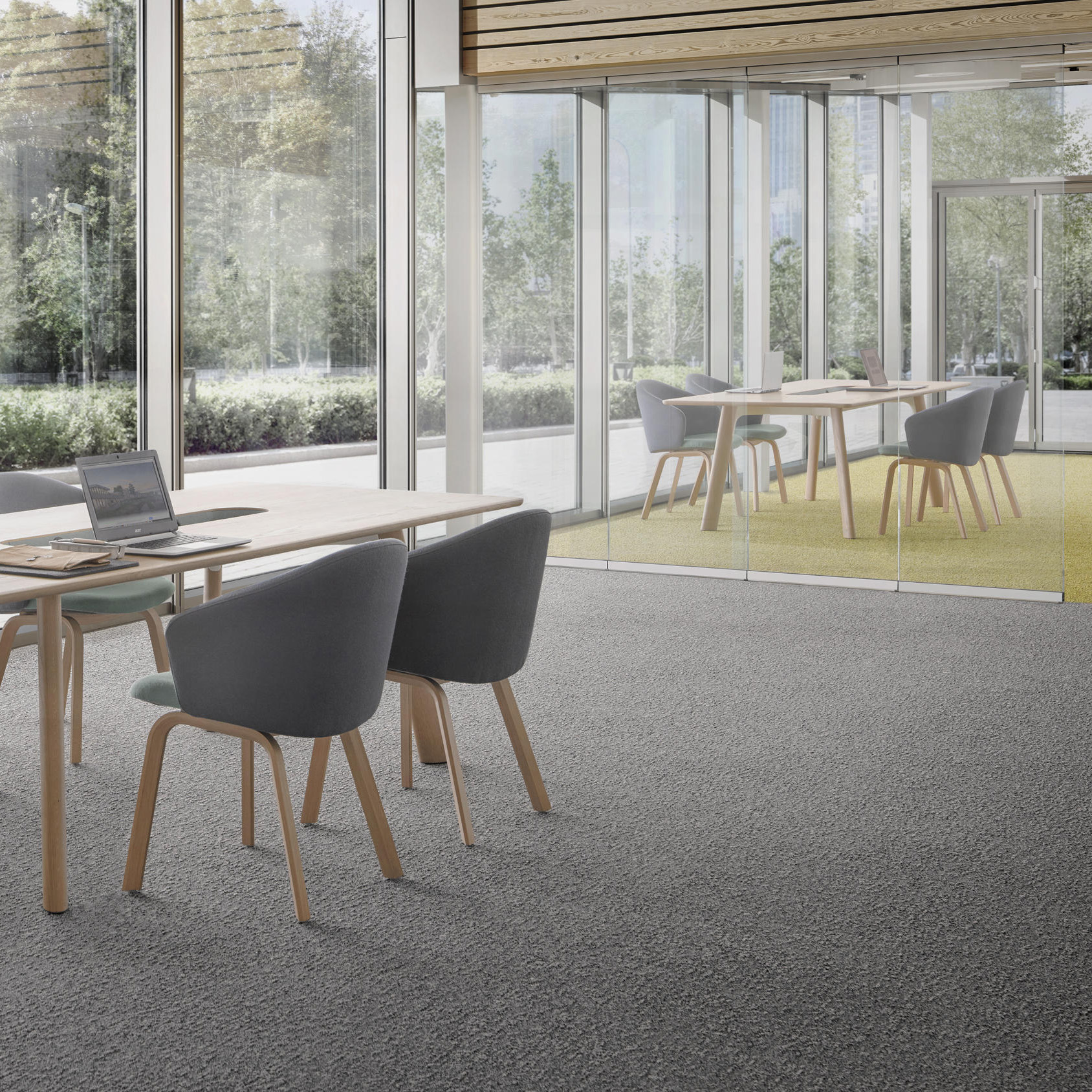 Desso Airmaster Earth used in modern commercial office space with earth tones