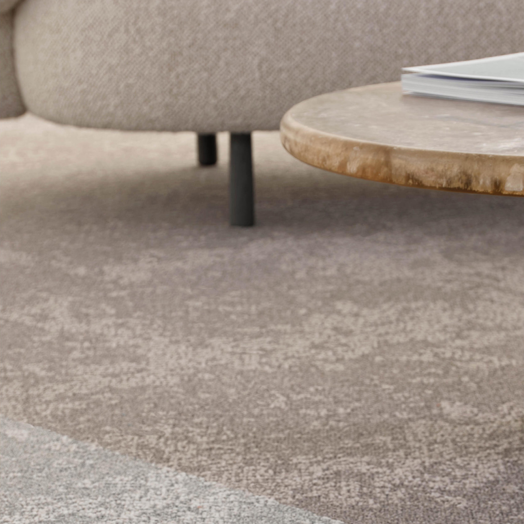 Desso Arable Carpet Tile with low lying tables in commercial office space
