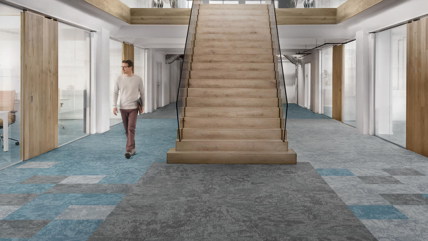 Desso Desert Carpet Tile used in commercial office hallway