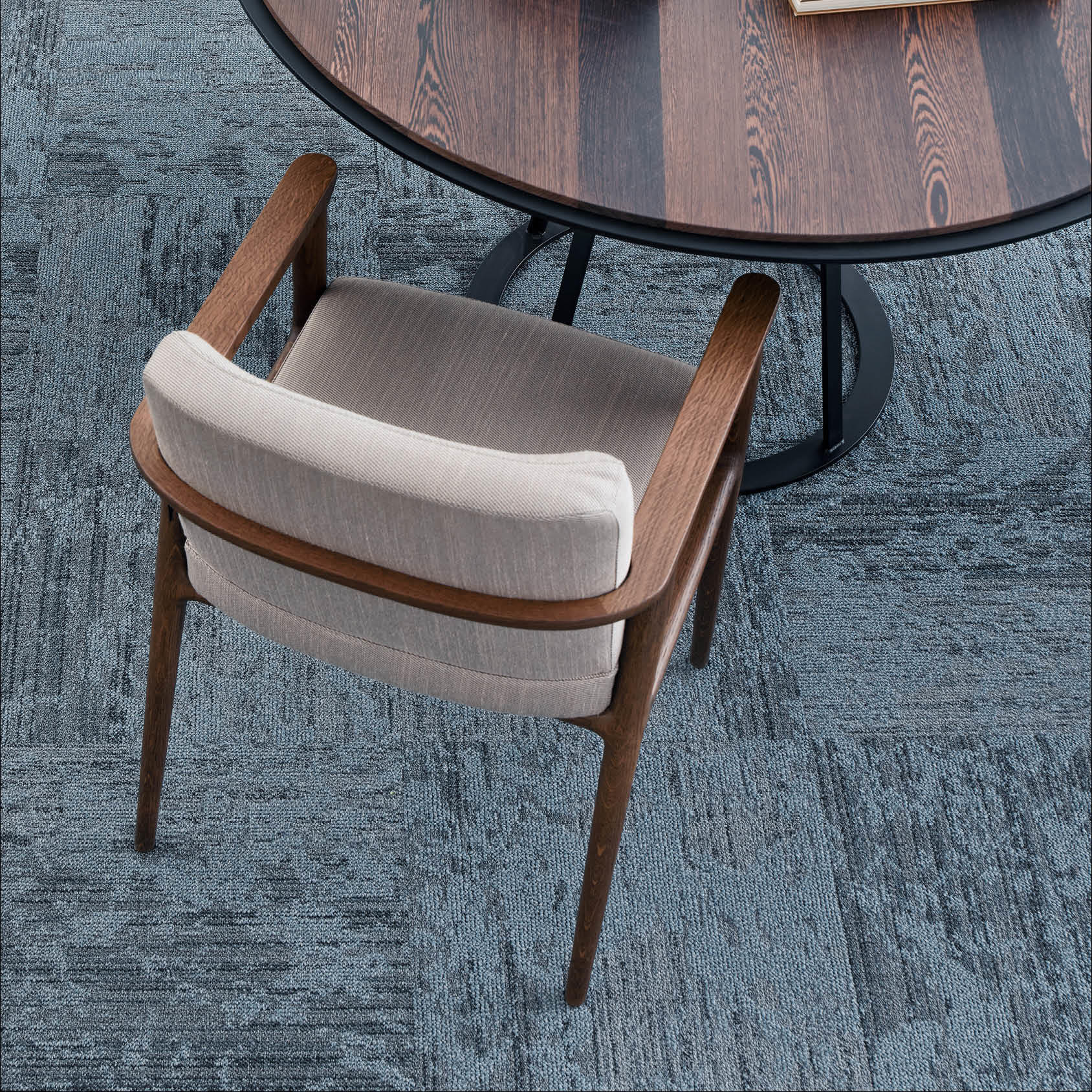 Desso Breccia Carpet Tile used for office space with table and chair