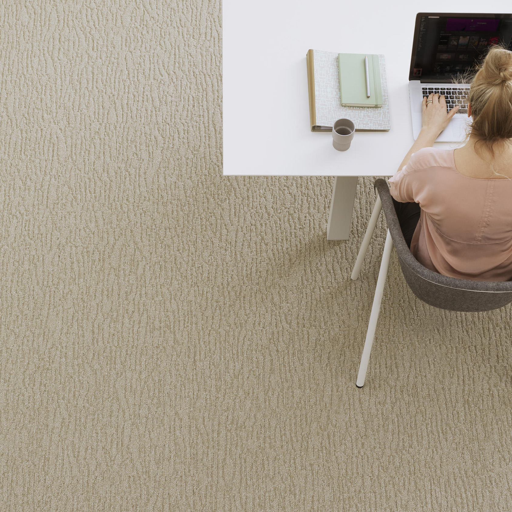 Desso Carved Carpet Tile in an office setting 2